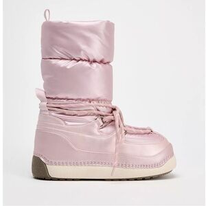 NWT Zara Moonboots Pink Snow Ski Apres Barbie Snowbunny 38 2703/410 New Cute